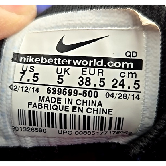 Nike Free Flyknit Chukka Women's 7.5 Running Shoes World Cup Mesh Net Blue Pink - Picture 6 of 8